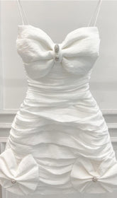 Bandeau-Midikleid mit Riemchen in Weiß